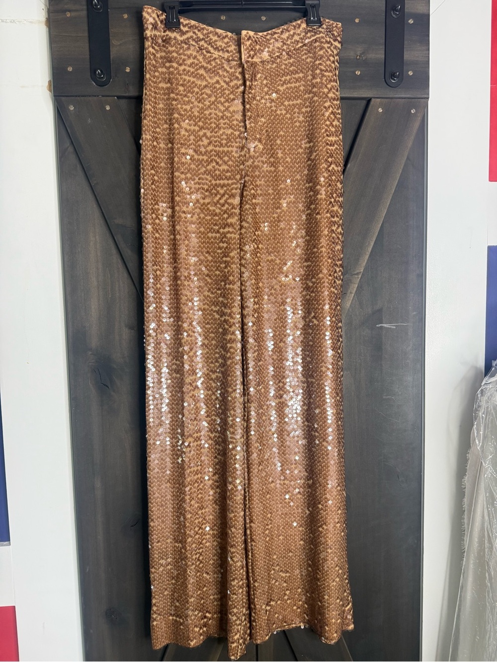 NWT ZARA Sequin Wide Legs Pants L Blogger Favorite